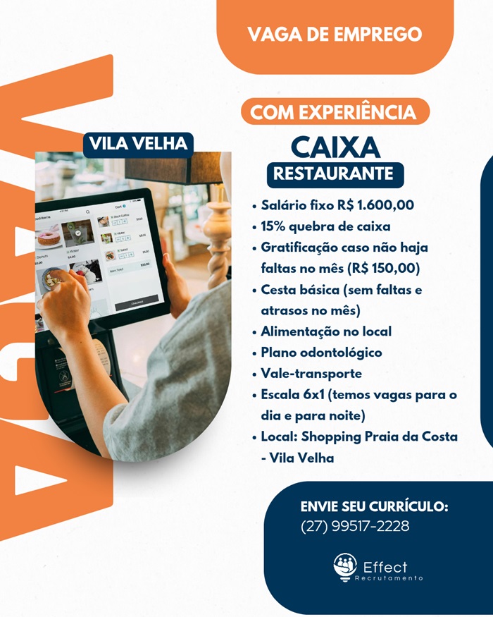 VAGA DE CAIXA 