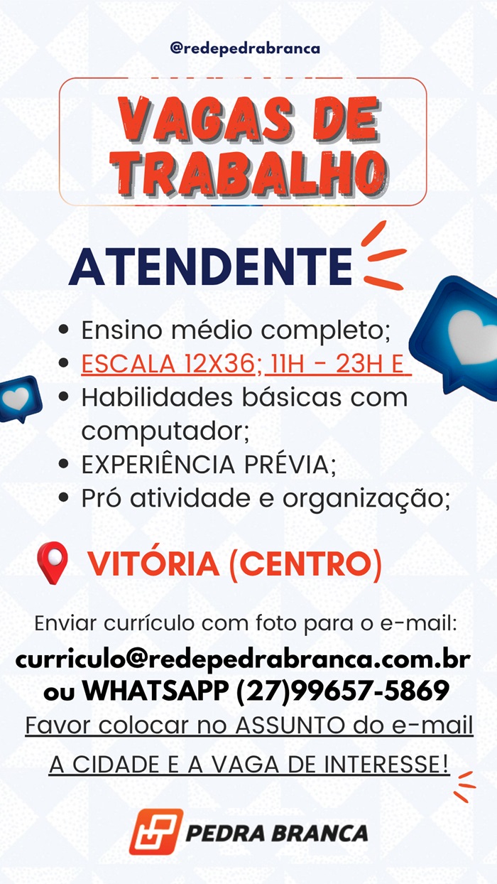 VAGA PARA ATENDENTE
