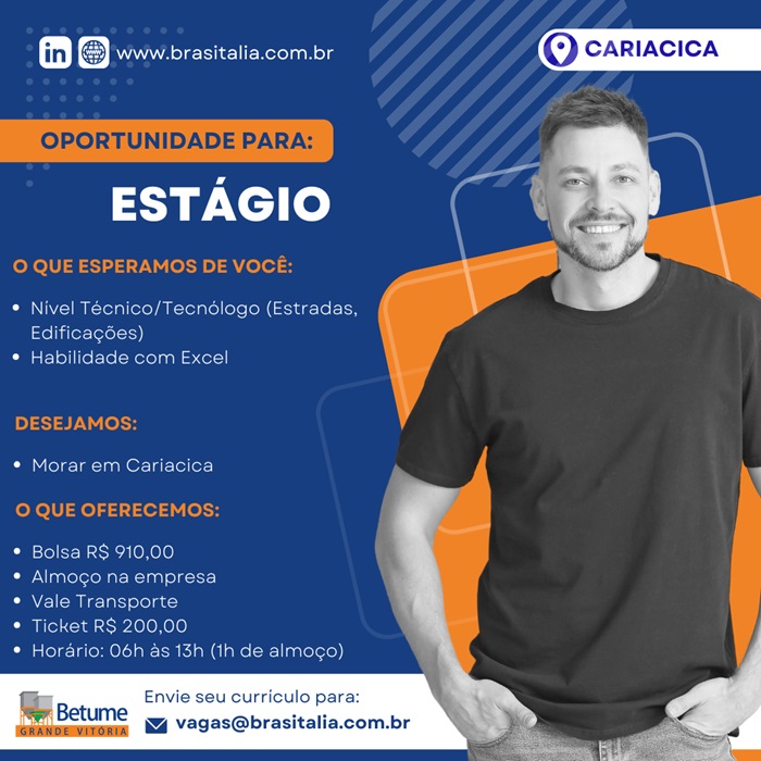 BETUME GRANDE VITÓRIA ABRE VAGA DE ESTÁGIO