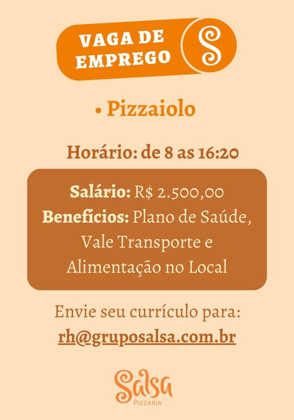 Vaga para Pizzaiolo