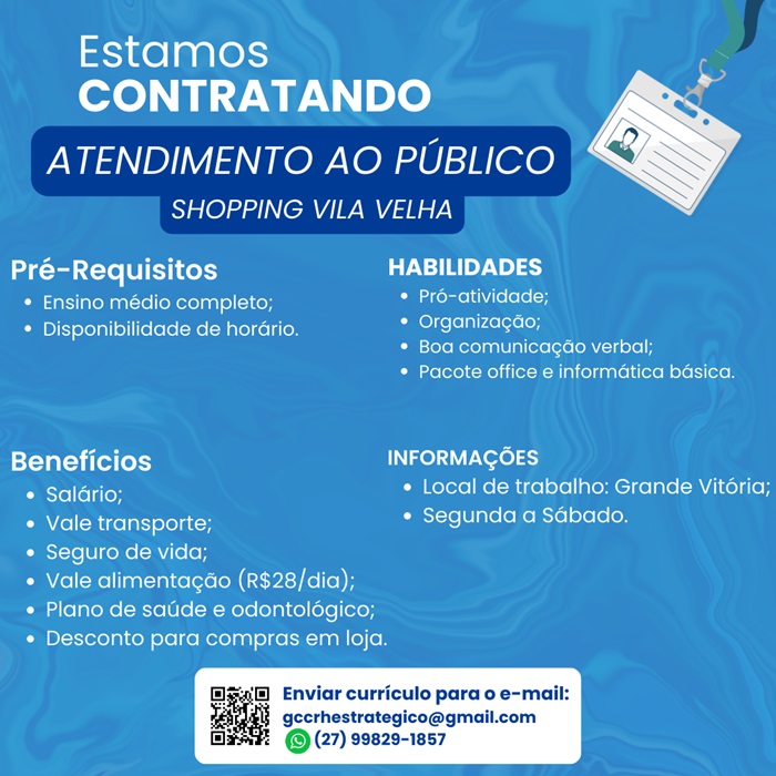 ATENDIMENTO AO PÚBLICO (SHOPPING VILA VELHA)
