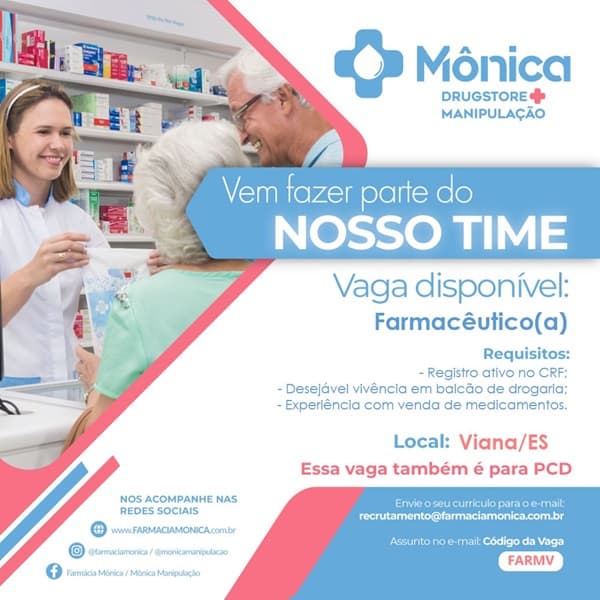 VAGA DE FARMACÊUTICO - VIANA