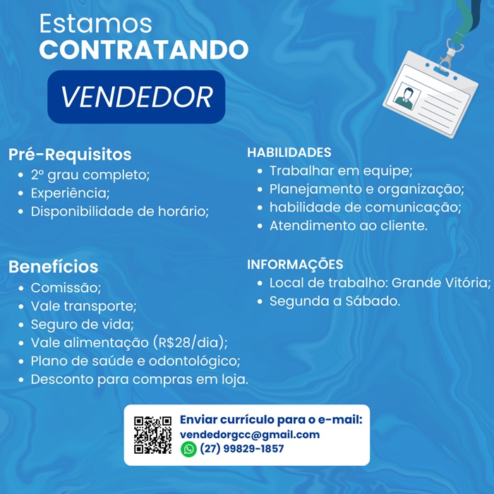 VAGA DE VENDEDOR