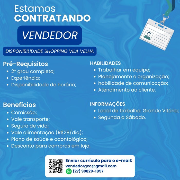 VENDEDOR (SHOPPING VILA VELHA)