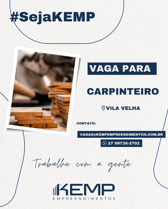 KEMP CONTRATA CARPINTEIRO