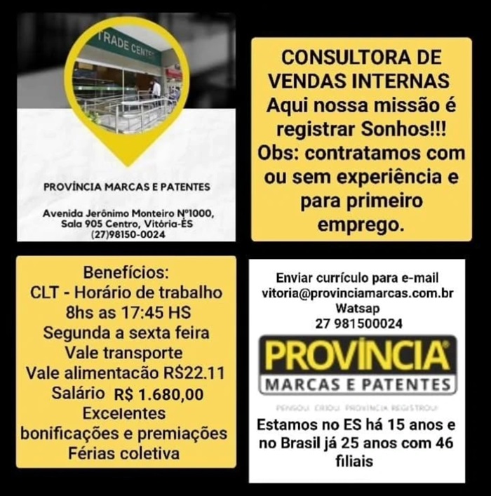 CONSULTORA DE VENDAS INTERNAS