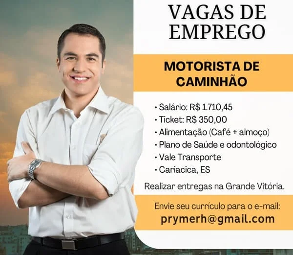 02 VAGAS - MOTORISTA DE CAMINHÃO