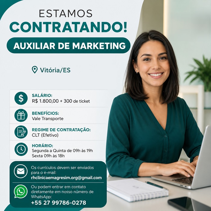 AUXILIAR DE MARKETING – EmagreSIM – Vitória/ES