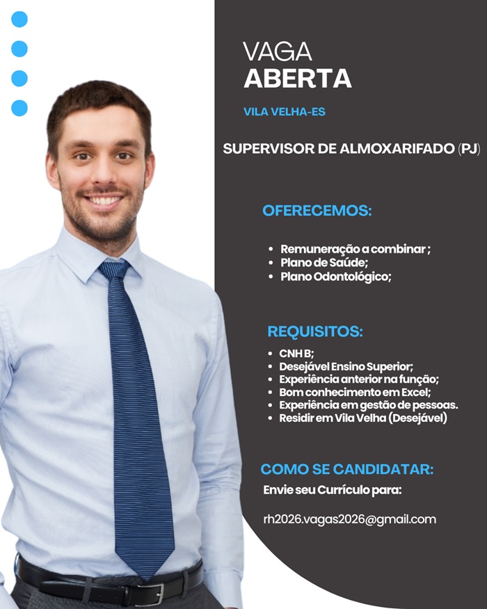 Supervisor de Almoxarifado (PJ) - Vila Velha/ES