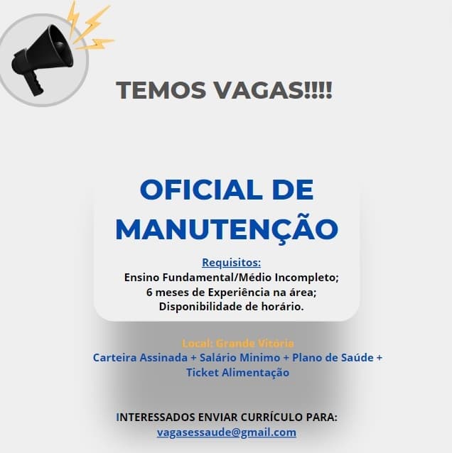 OFICIAL DE MANUTENÇÃO