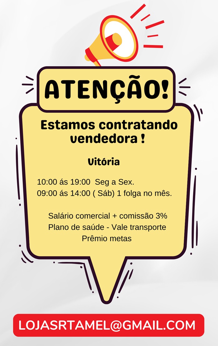 Vaga para Vendedora