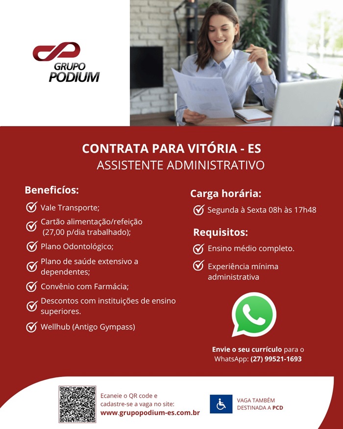 GRUPO PODIUM CONTRATA ASSISTENTE ADMINISTRATIVO