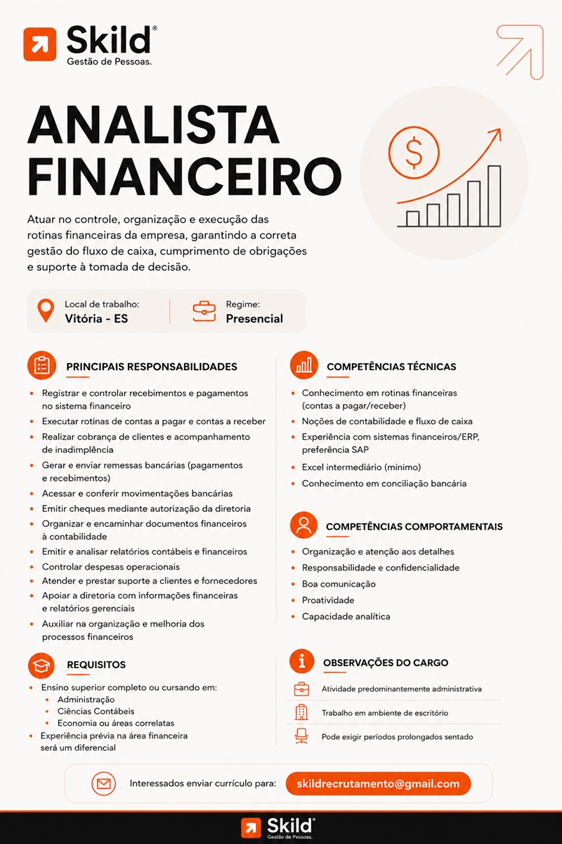 VAGA DE ANALISTA FINANCEIRO
