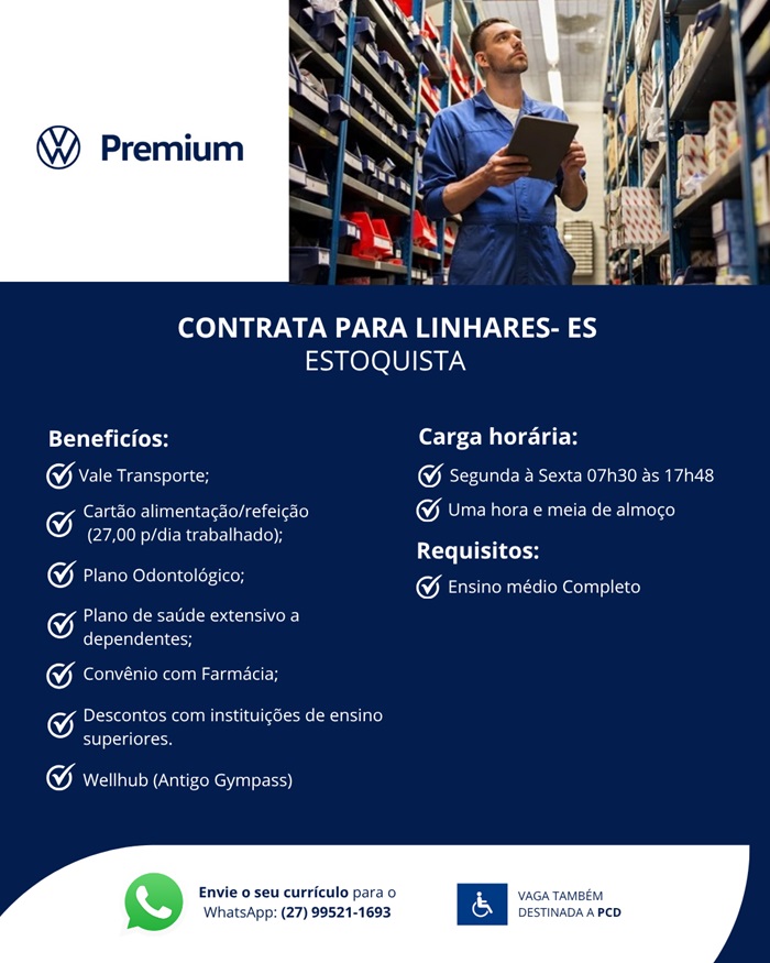 VOLKSWAGEN PREMIUM CONTRATA ESTOQUISTA - LINHARES