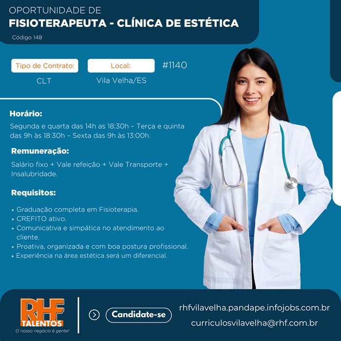 Fisioterapeuta - Clínica de Estética