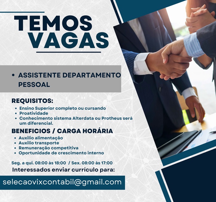 ASSISTENTE DE DEPARTAMENTO PESSOAL