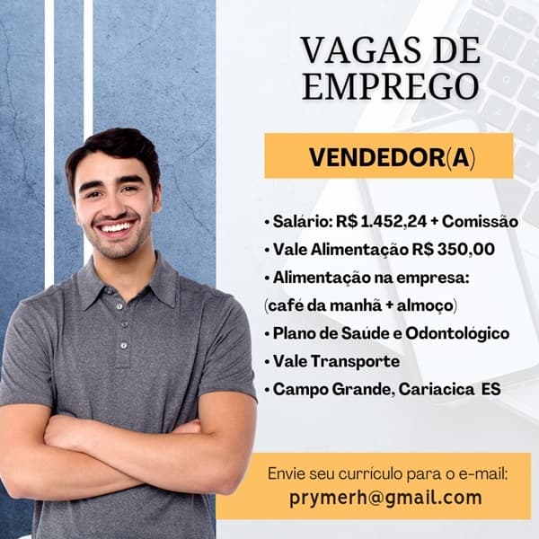 02 VAGAS DE VENDEDOR INTERNO