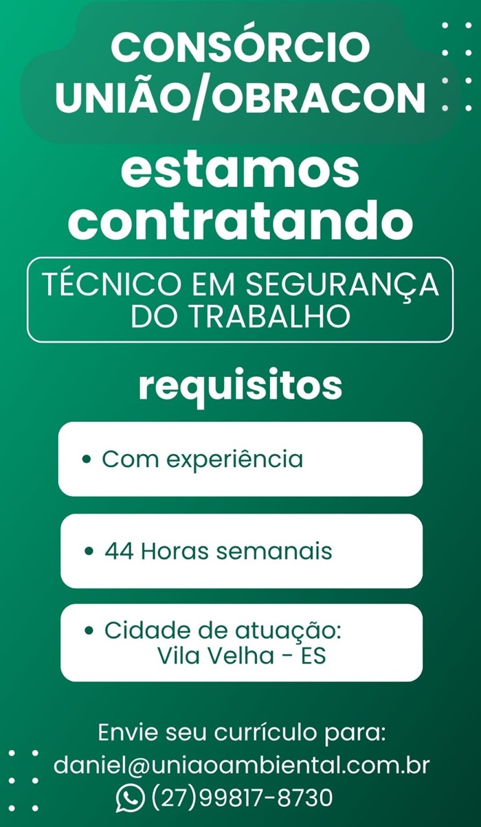 TÉCNICO EM SEGURANÇA DO TRABALHO