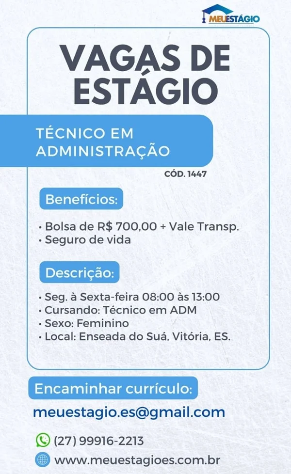 ESTÁGIO TÉCNICO EM ADMINISTRAÇÃO
