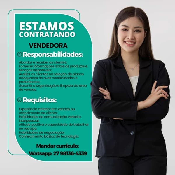 VAGA DE VENDEDORA