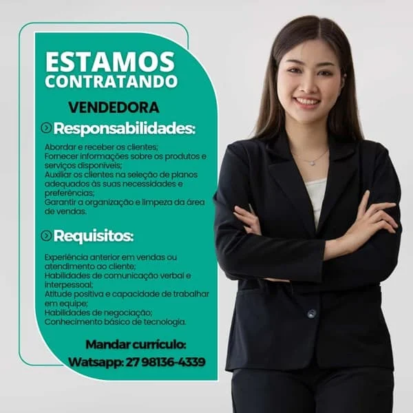 VAGA DE VENDEDORA