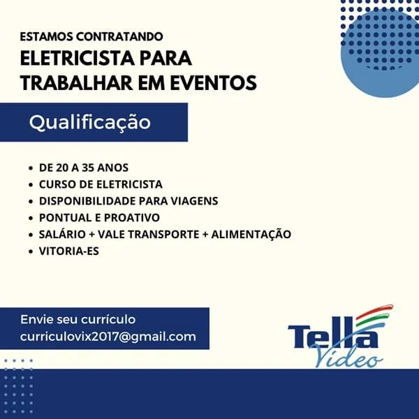 VAGA DE ELETRICISTA