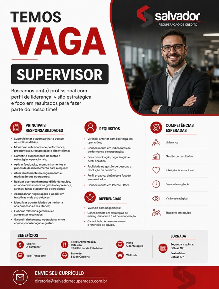 Vaga para Supervisor 