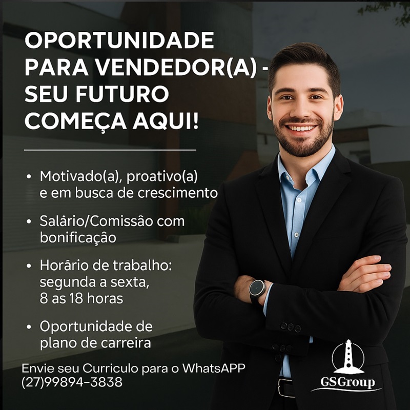 VAGA PARA VENDEDOR(A)