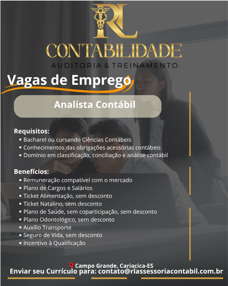 Vaga para Analista Contábil