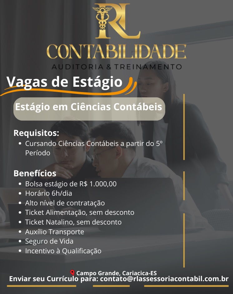 Vaga de Estágio em Ciências Contábeis