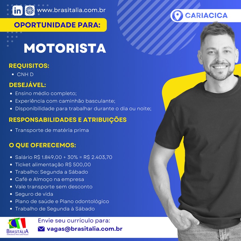 BRASITALIA CONTRATA MOTORISTA