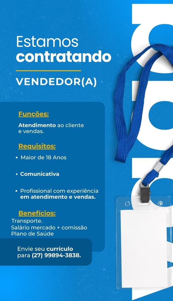 VAGA DE VENDEDOR(A) 