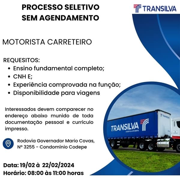 MOTORISTA CARRETEIRO