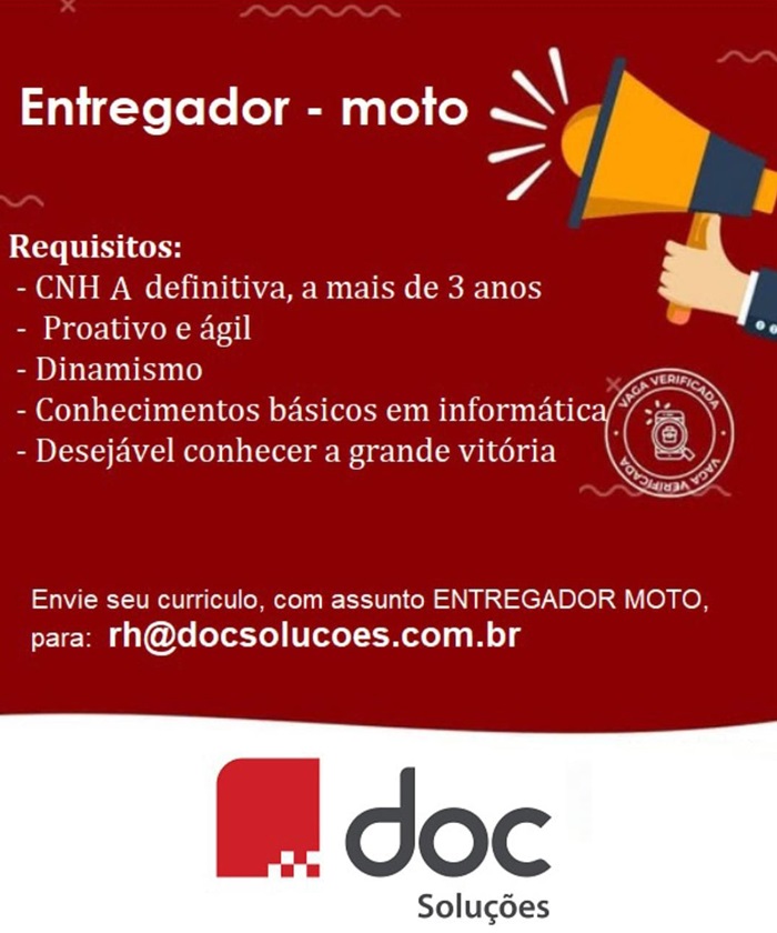 Entregador de Moto (Doc Soluções)