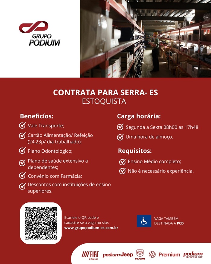 GRUPO PODIUM CONTRATA ESTOQUISTA (SERRA)