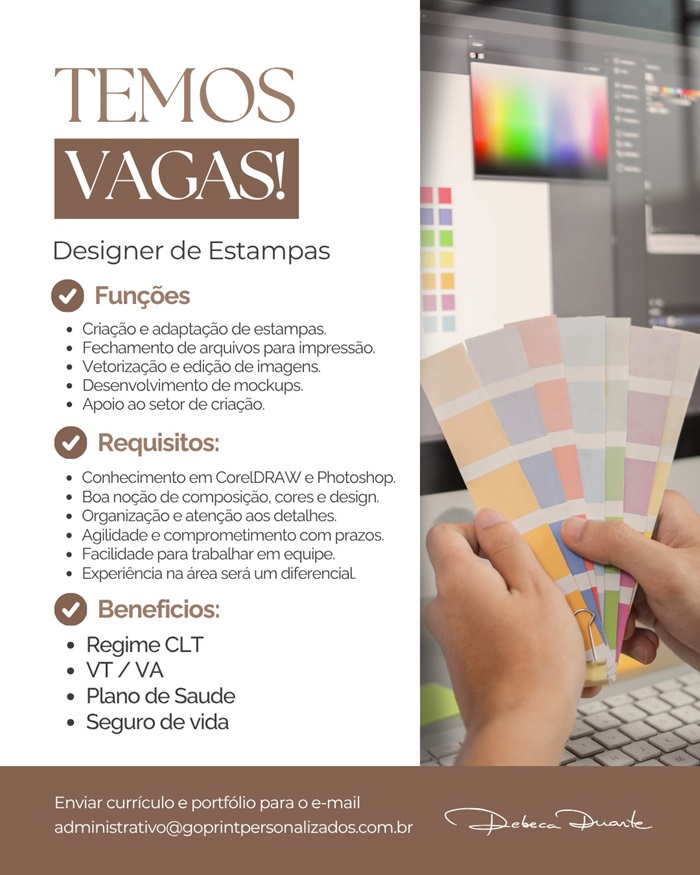 Vaga para Designer de Estampas