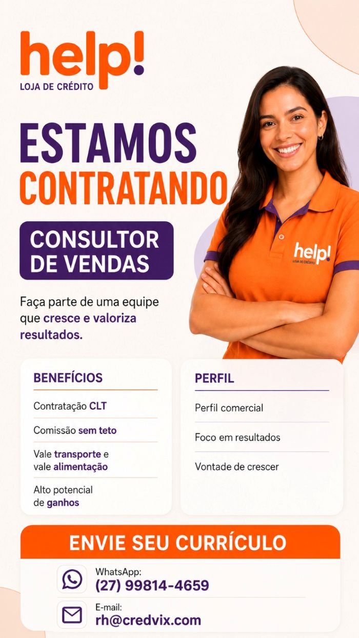 HELP! CONTRATA CONSULTOR DE VENDAS