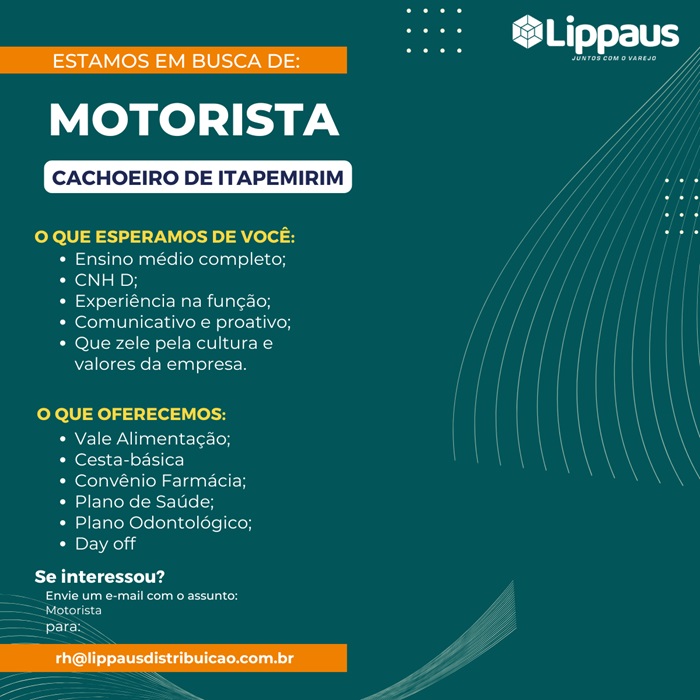 LIPPAUS CONTRATA MOTORISTA (CACHOEIRO)