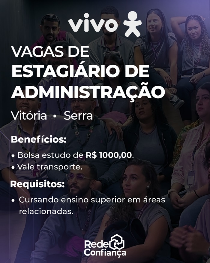VAGA PARA ESTAGIÁRIO ADMINISTRATIVO