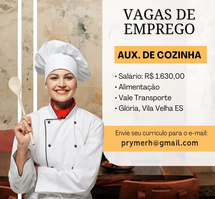 02 VAGAS - AUXILIAR DE COZINHA
