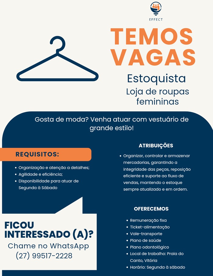 02 VAGAS - ESTOQUISTA - MATERIAL DE CONSTRUÇÃO