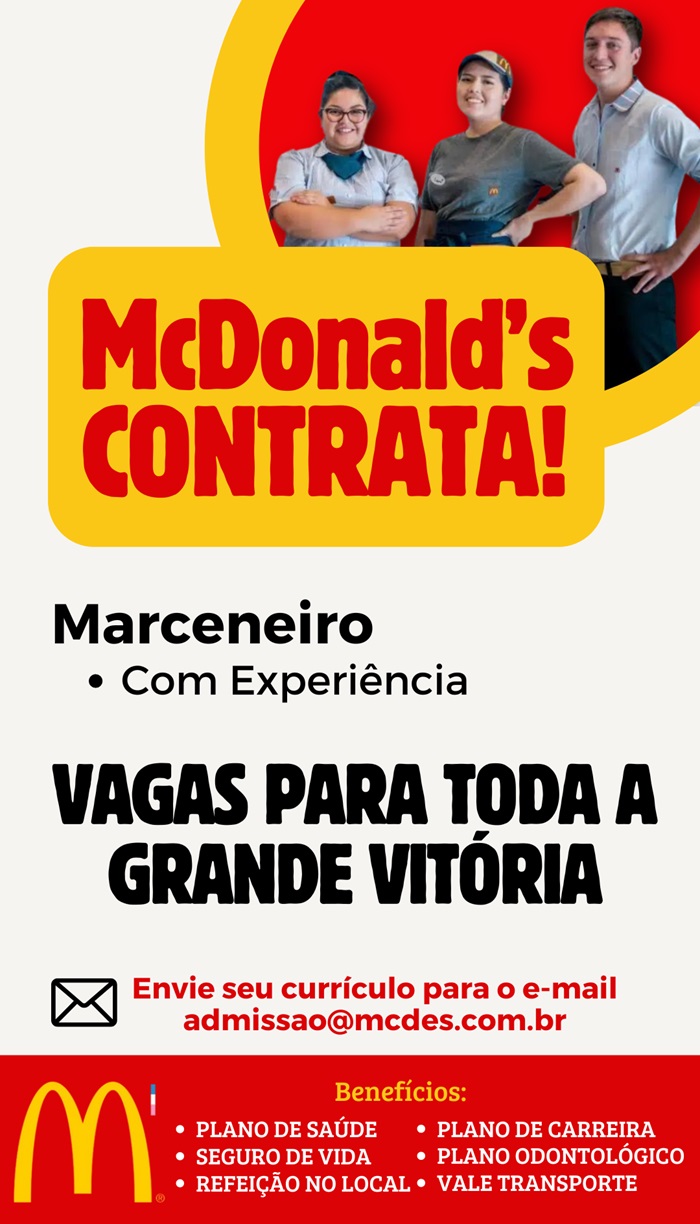 MCDONALD'S CONTRATA MARCENEIRO