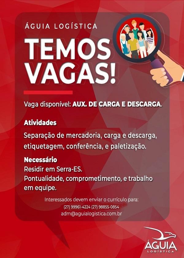 VAGA PARA AUXILIAR DE CARGA E DESCARGA
