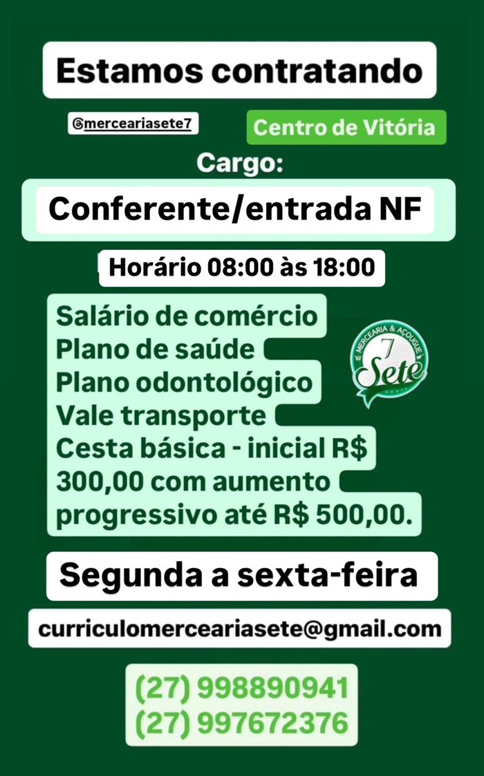 Mercearia contrata Conferente