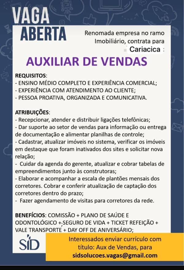 AUXILIAR DE VENDAS
