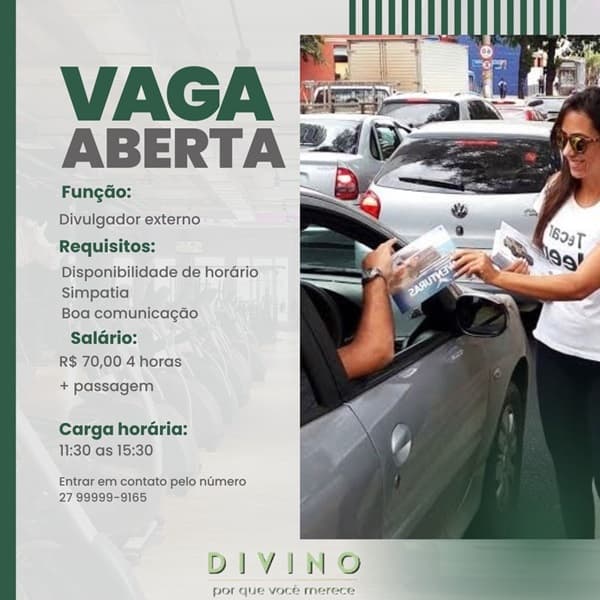 VAGA DE DIVULGADOR EXTERNO