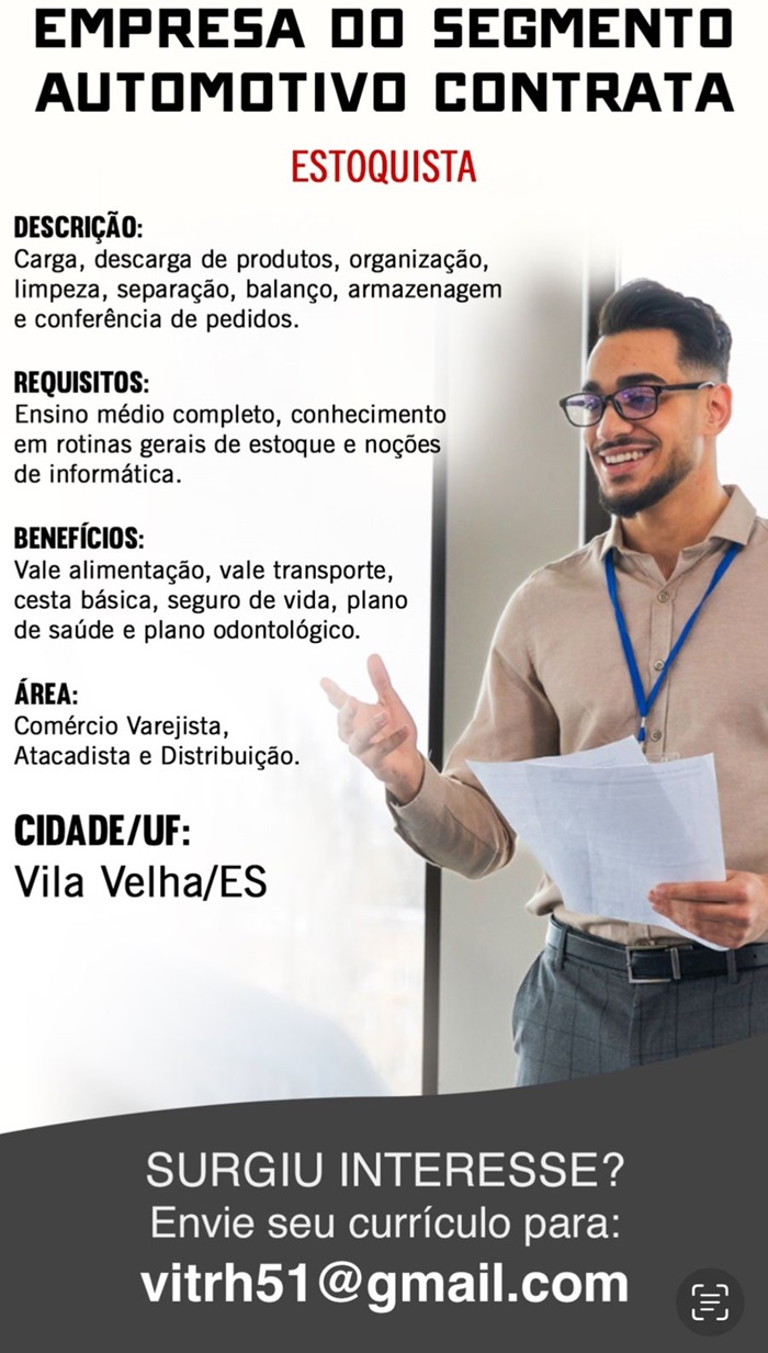 VAGA PARA ESTOQUISTA