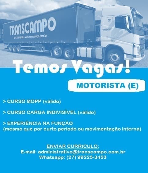 TRANSCAMPO CONTRATA MOTORISTA "E"