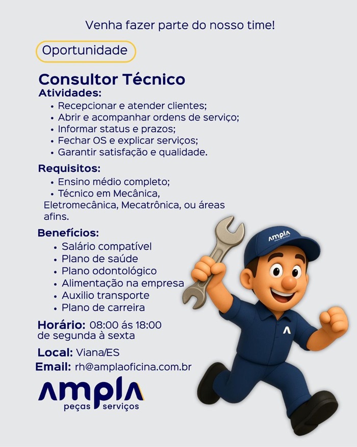 Vaga para Consultor Técnico