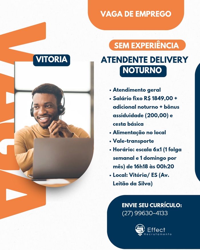 ATENDENTE  DE DELIVERY (SEM EXPERIÊNCIA)